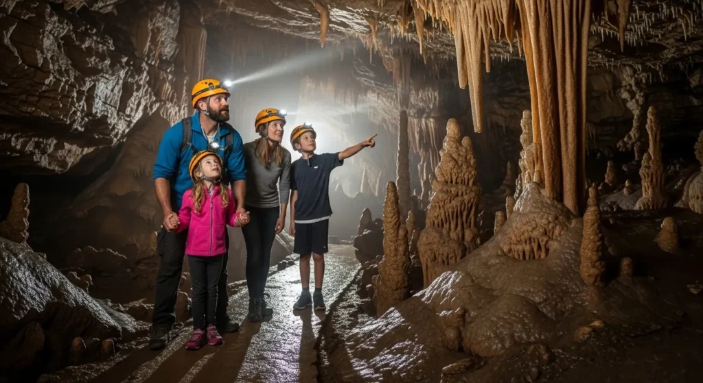 Family cave adventure in Calaveras County California