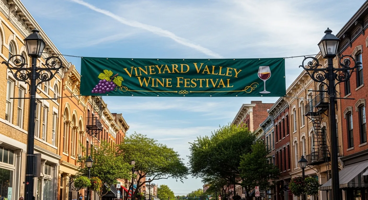 Wide vineyard or historic downtown banner