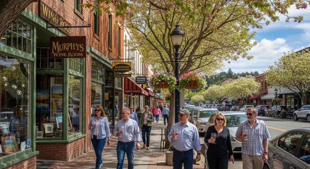 downtown Murphys during Spring Wine Weekend in Calaveras County