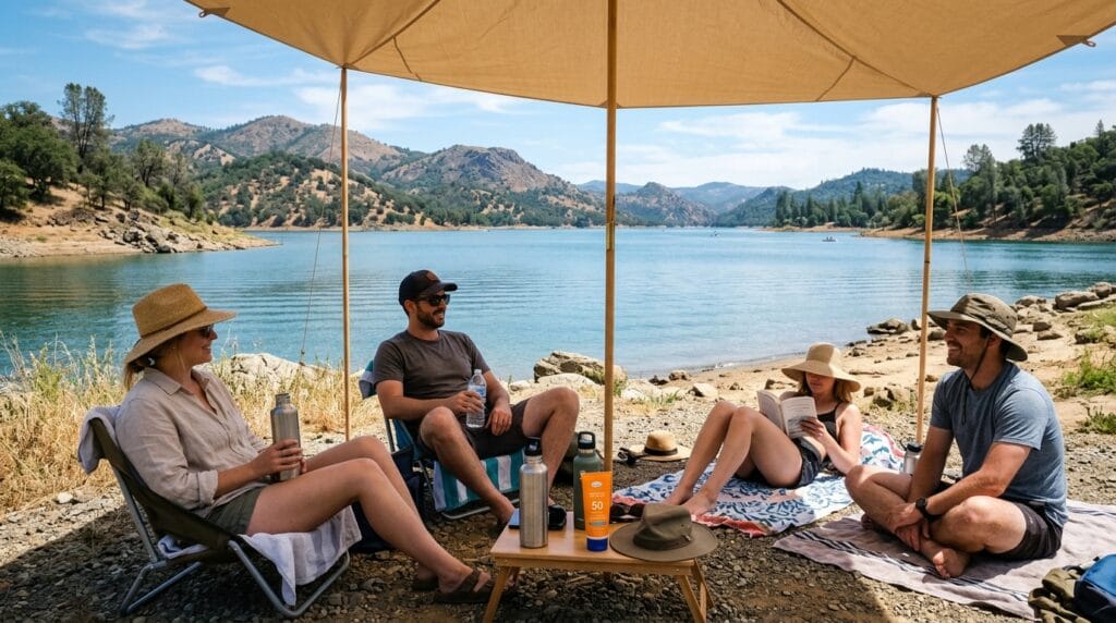 Heat-smart summer travel supplies near New Melones Lake in Calaveras County