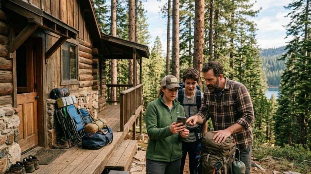 Visitors checking evacuation zones and air quality before a Calaveras County trip