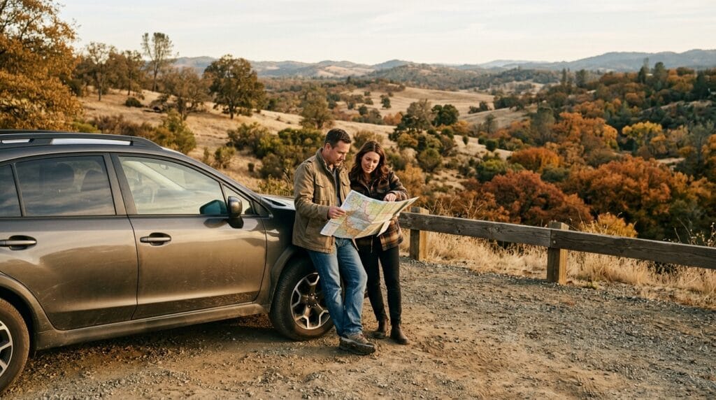 Travelers planning an alternate Calaveras County driving route during highway maintenance